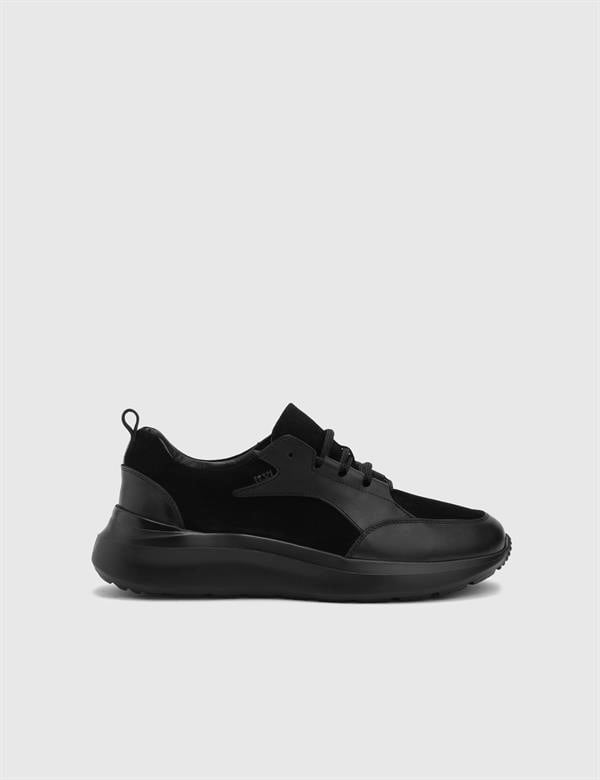 Lukaku Black Suede Leather Men's Sneaker