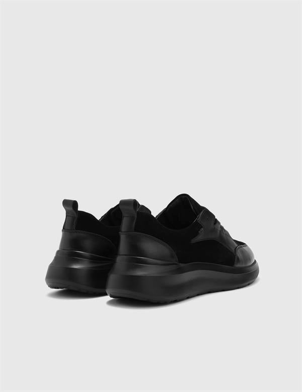 Lukaku Black Suede Leather Men's Sneaker