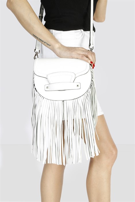 Lunna Women's Shoulder's Bag White Leather