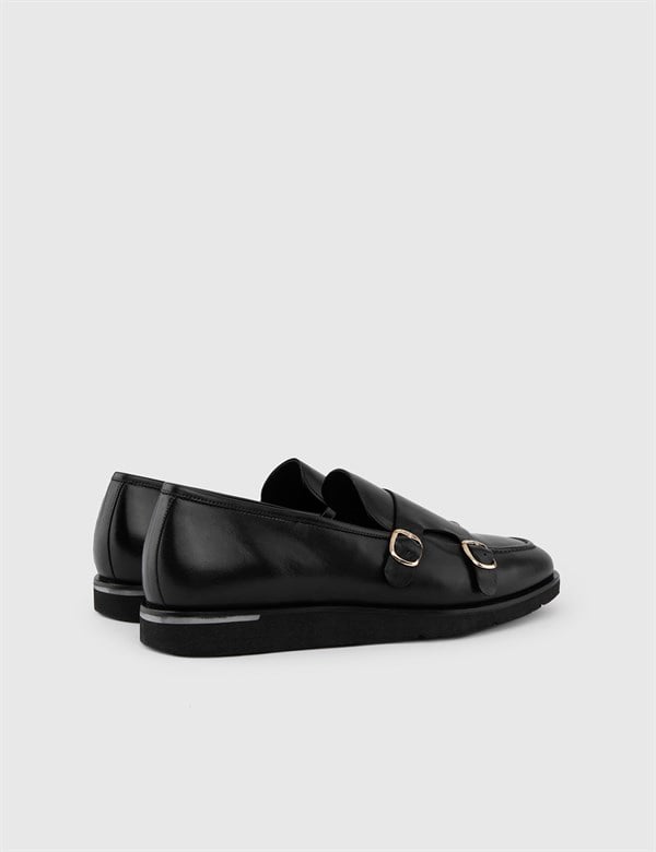 Mads Black Leather Men's Daily Shoe