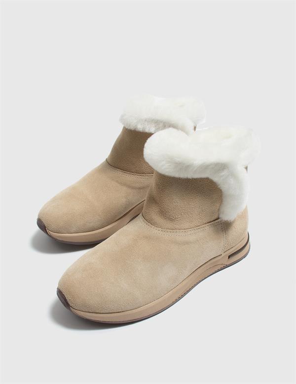 Mahlia Beige Suede Leather Women's Boot
