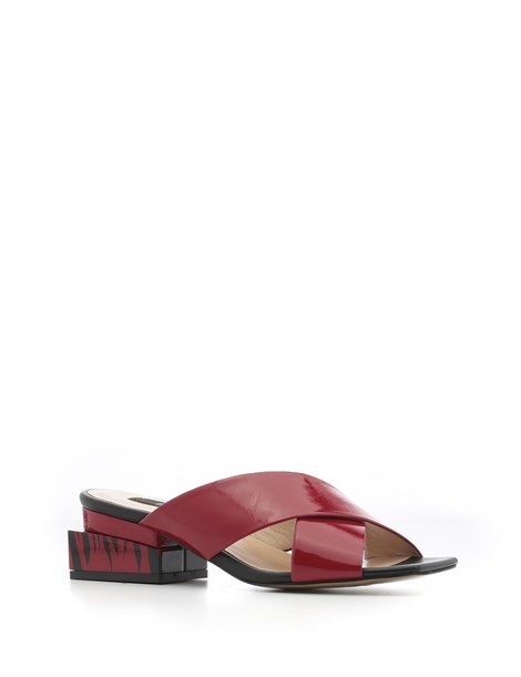 Malone Women's Sandal Red Patent Leather-Black