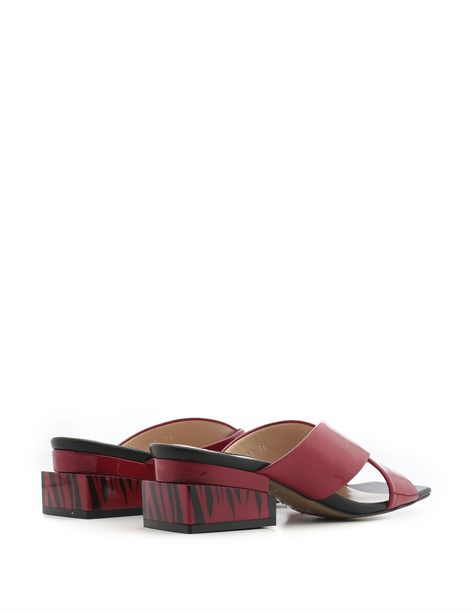 Malone Women's Sandal Red Patent Leather-Black
