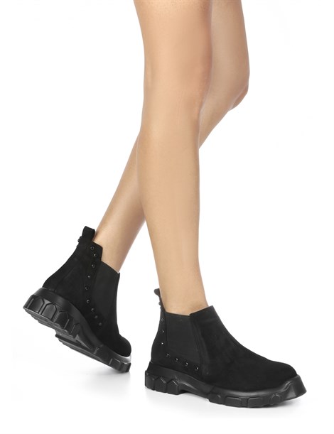 Malvina Women's Boot Black Suede Leather