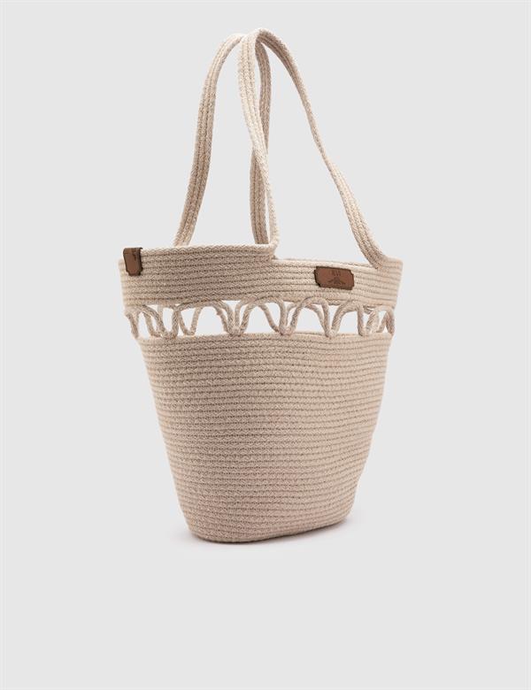 Marcela Beige Women's Beach Bag