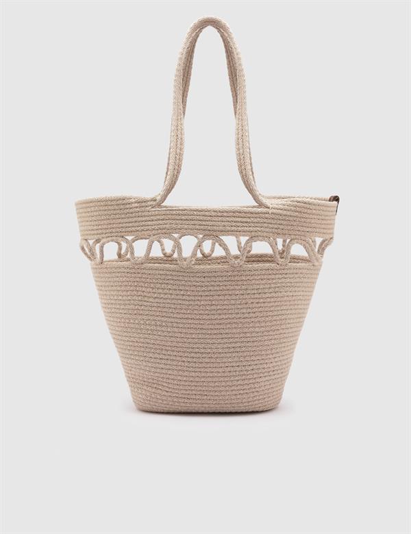 Marcela Beige Women's Beach Bag
