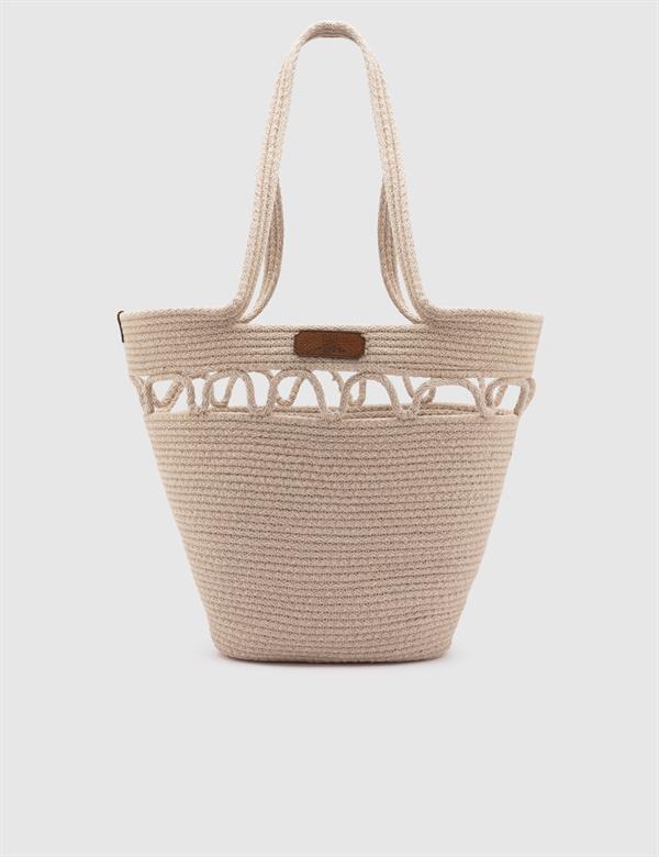Marcela Beige Women's Beach Bag