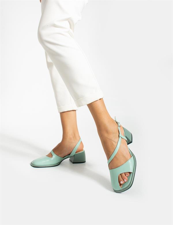 Marek Mint Green Leather Women's Sandal