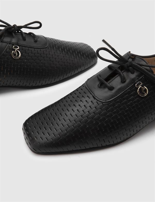 Marleen Black Leather Women's Oxford