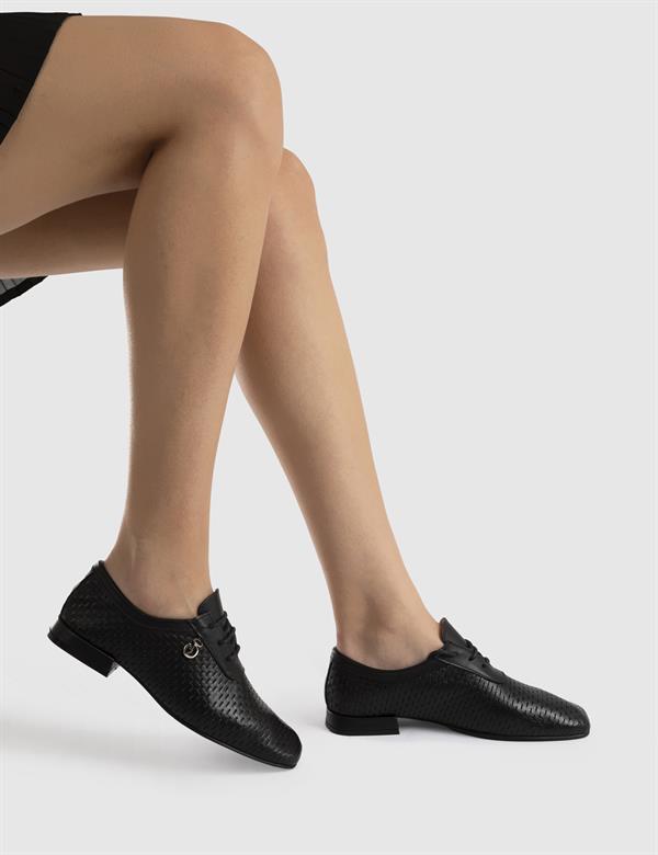 Marleen Black Leather Women's Oxford