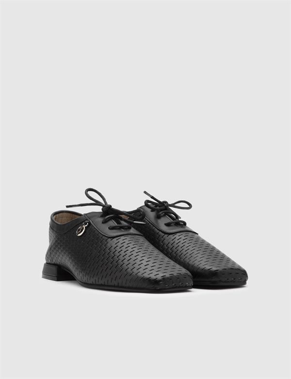 Marleen Black Leather Women's Oxford
