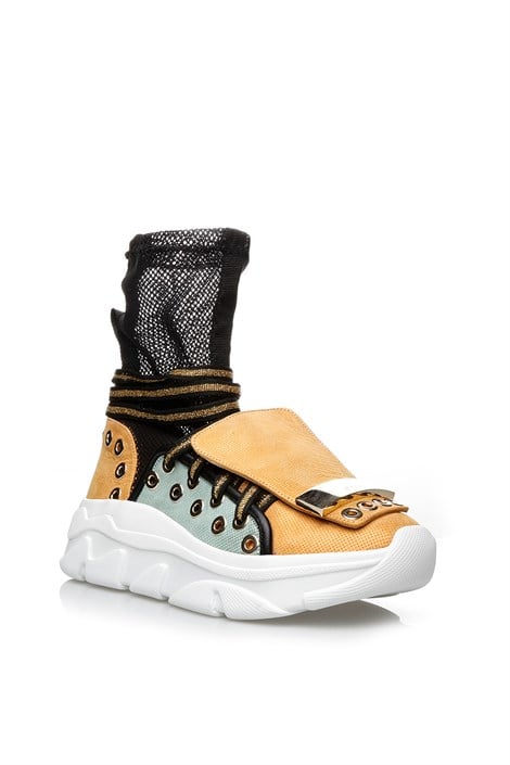 Marselina Women's Sneaker Black Yellow