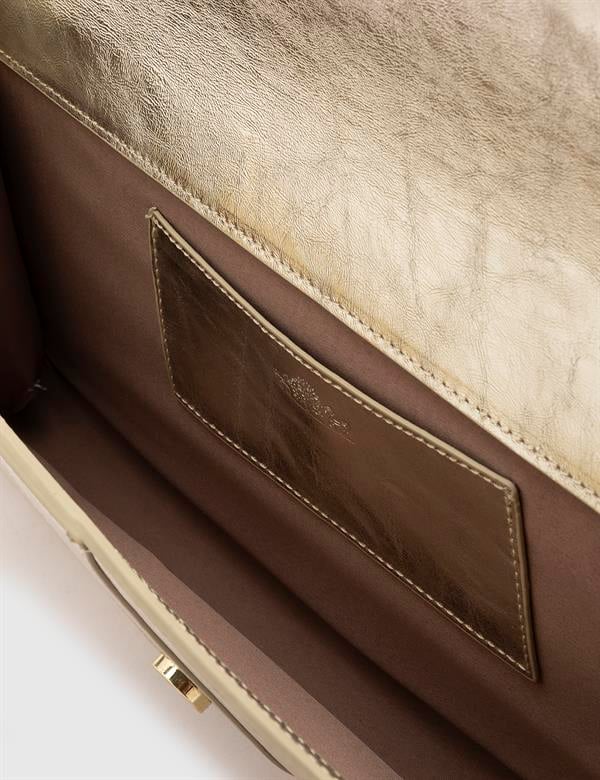 Martina Gold Leather Women's Handbag