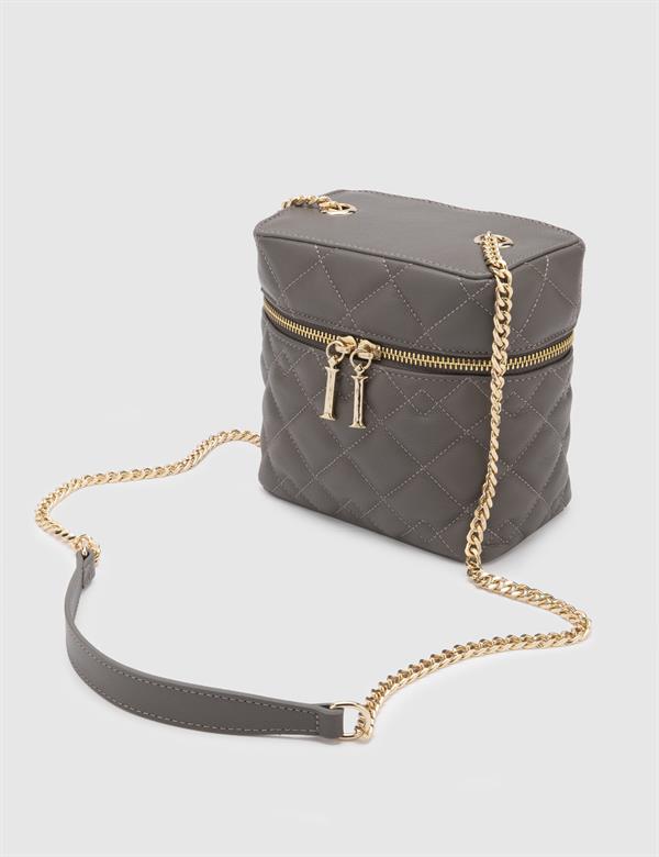 Marym Grey Leather Women's Shoulder Bag