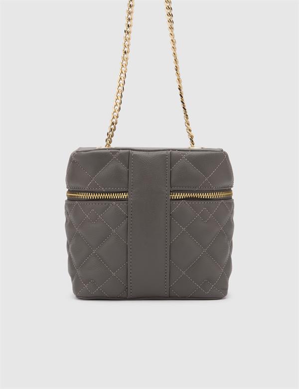 Marym Grey Leather Women's Shoulder Bag
