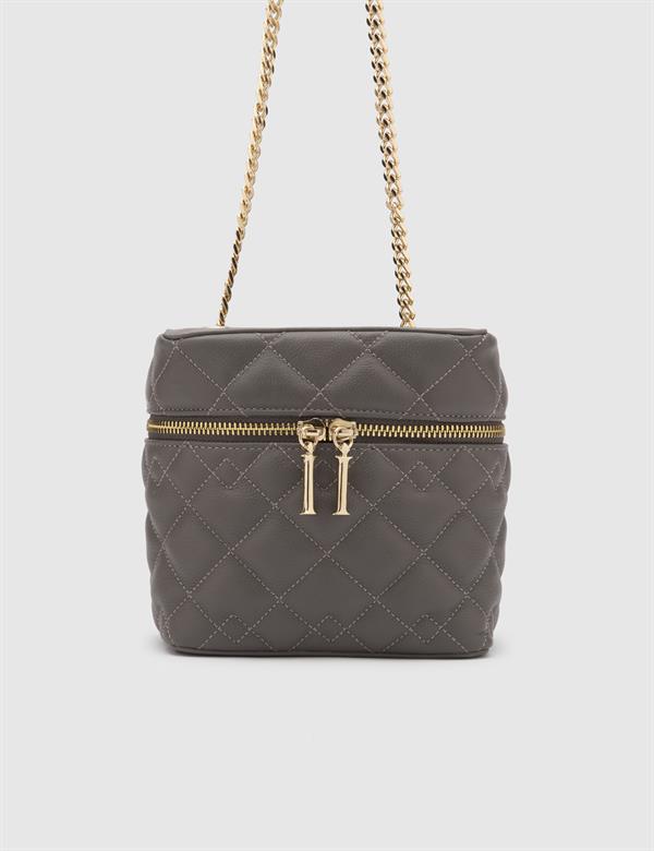 Marym Grey Leather Women's Shoulder Bag
