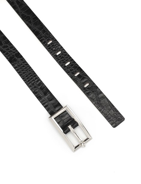 Matilda Women's Belt Black Crocodile