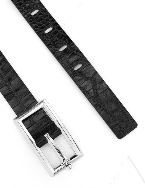 Matilda Women's Belt Black Crocodile