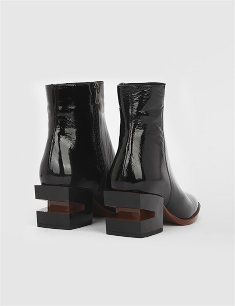 Melisa Black Patent Leather Women's Boot
