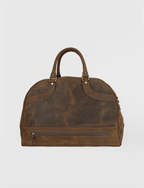 Melo Saddle Brown Leather Men's Handbag