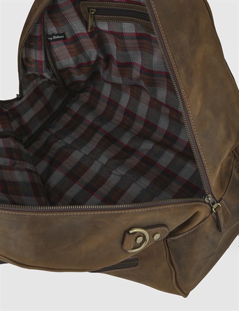 Melo Saddle Brown Leather Men's Handbag