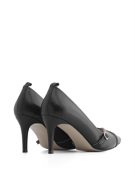 Mery Women's Stiletto Black Leather