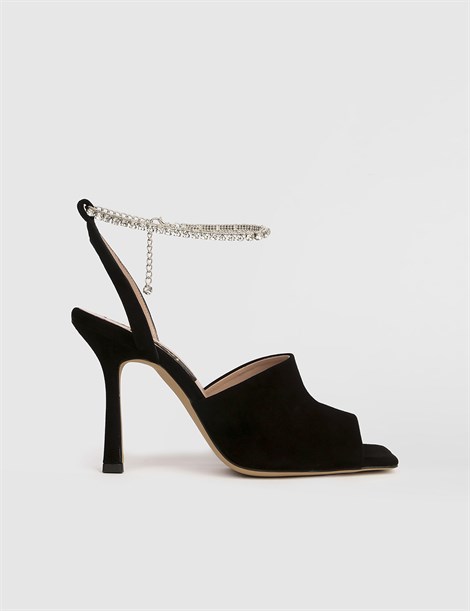 Mery Black Suede Women's Sandal