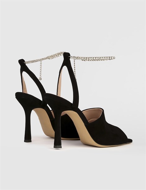 Mery Black Suede Women's Sandal