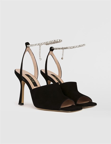Mery Black Suede Women's Sandal
