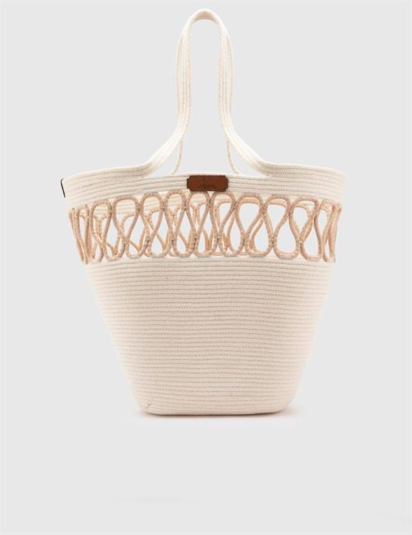 Mirella Cream Women's Beach Bag
