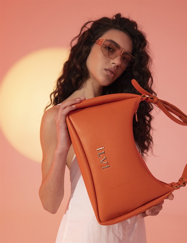 Mokpo Orange Floater Leather Women's Handbag