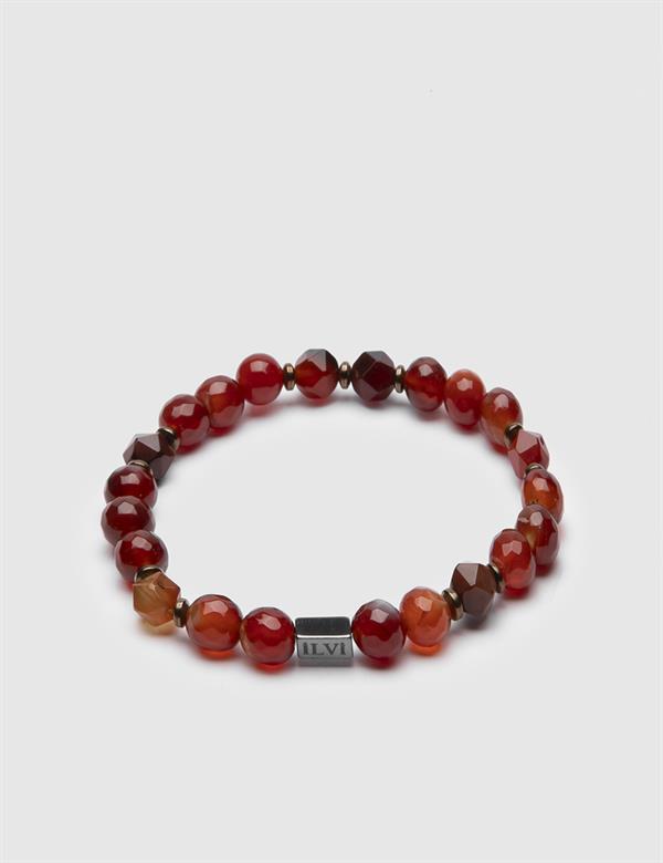 Mongar Brick Red Agate Men's Bracelet