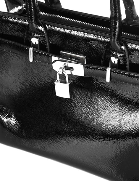 Monroe Women's Shoulder Bag Black Patent Leather