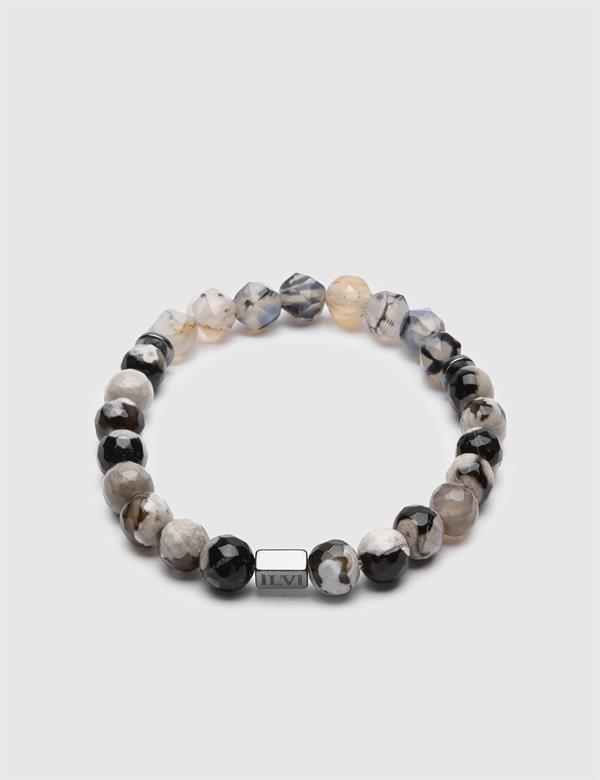Mosopa Black-White Agate Men's Bracelet