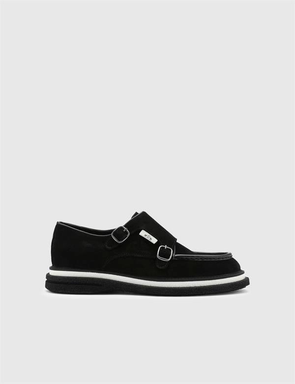 Myron Black Suede Leather Men's Loafer