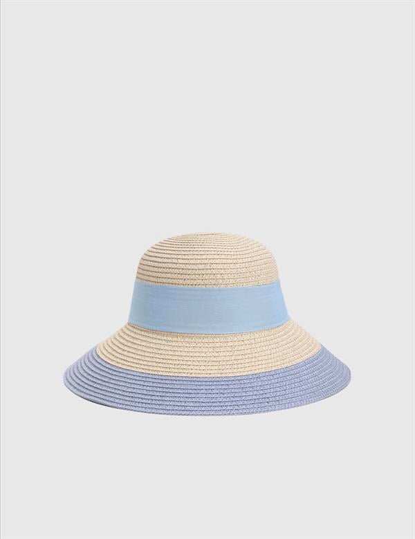 Nara Blue Women's Straw Beach Hat