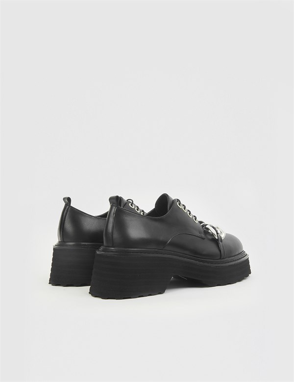 Narin Black Leather Women's Oxford