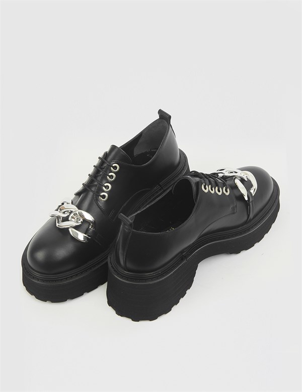Narin Black Leather Women's Oxford