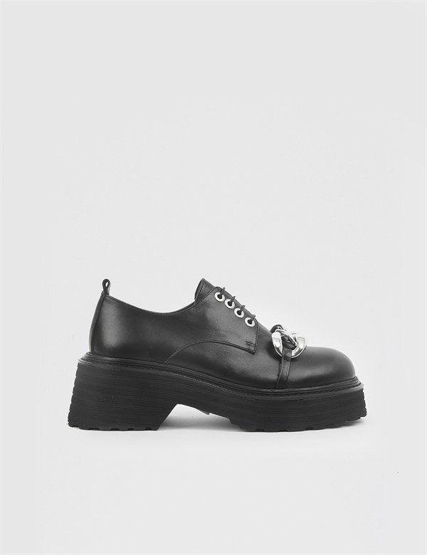 Narin Black Leather Women's Oxford