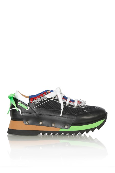 Neoni Women's Sneaker Black Leather