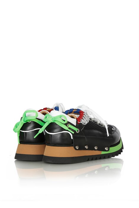 Neoni Women's Sneaker Black Leather