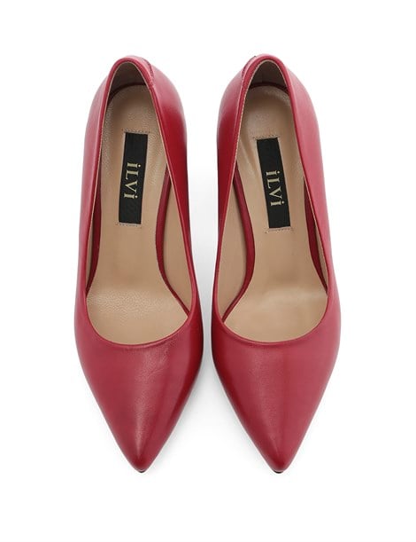 Nikol Women's Pump Red Leather