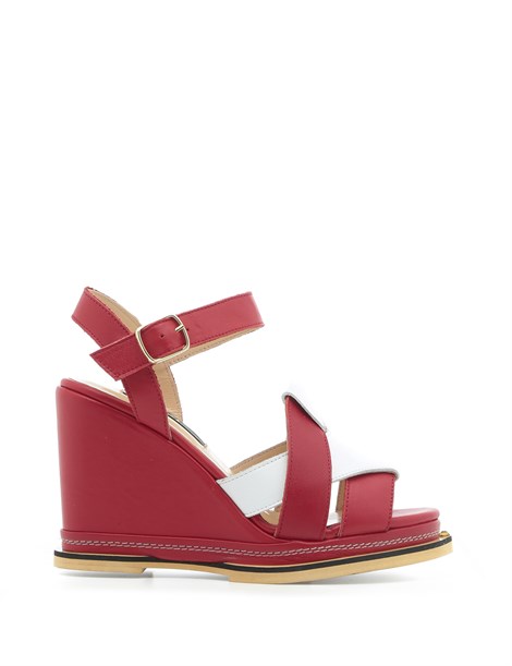 Nil Women's Sandal Red-White Leather