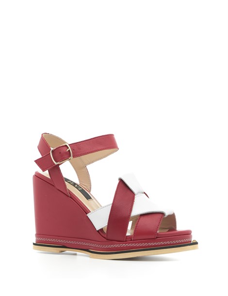 Nil Women's Sandal Red-White Leather