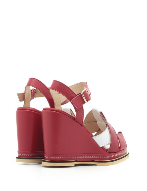 Nil Women's Sandal Red-White Leather