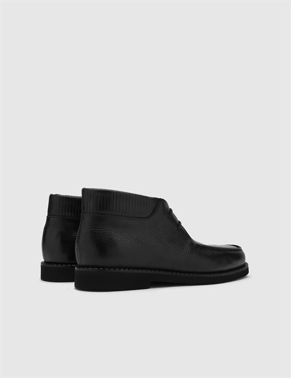 Nissa Black Floater Leather Men's Boot