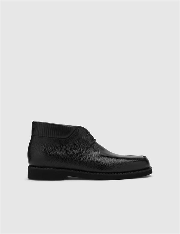 Nissa Black Floater Leather Men's Boot