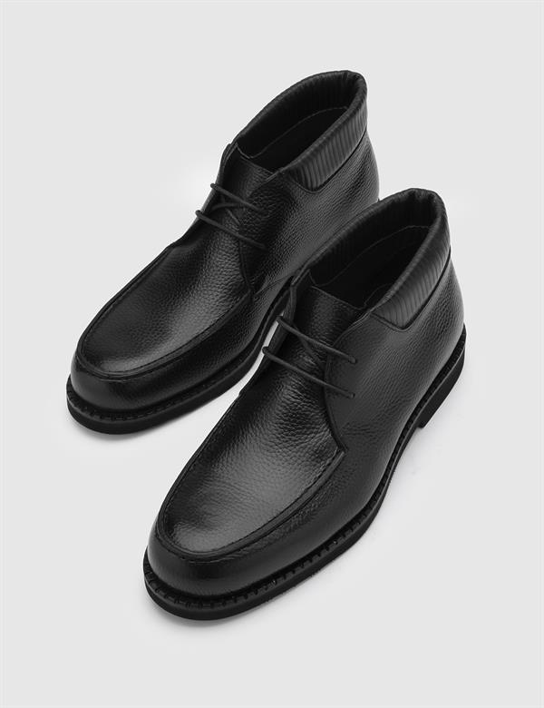 Nissa Black Floater Leather Men's Boot