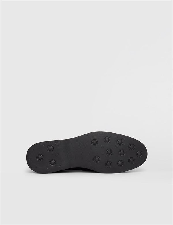 Nomi Black-Silver Leather Men's Moccasin