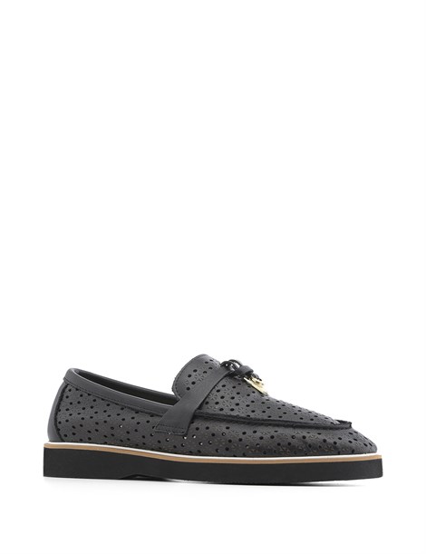 Nunu Women's Moccasin Black Leather